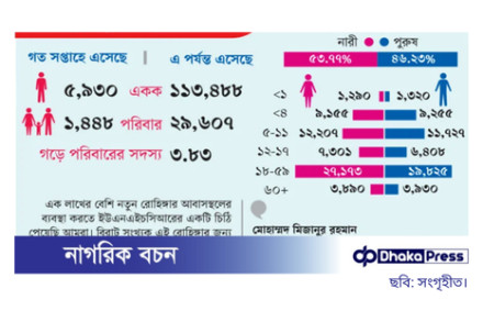 নতুন করে বাংলাদেশে অনুপ্রবেশ ১ লাখ ১৩ হাজার রোহিঙ্গার