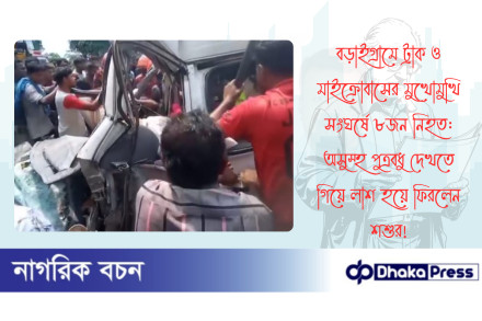 বড়াইগ্রামে ট্রাক ও মাইক্রোবাসের মুখোমুখি সংঘর্ষে ৮জন নিহত: অসুস্থ পুত্রবধু দেখতে গিয়ে লাশ হয়ে ফিরলেন শশুর